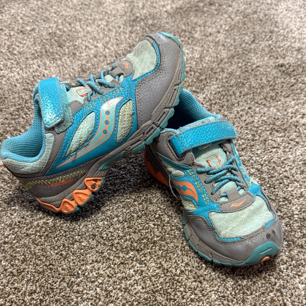Saucony Kids' Teal and Gray Sneakers